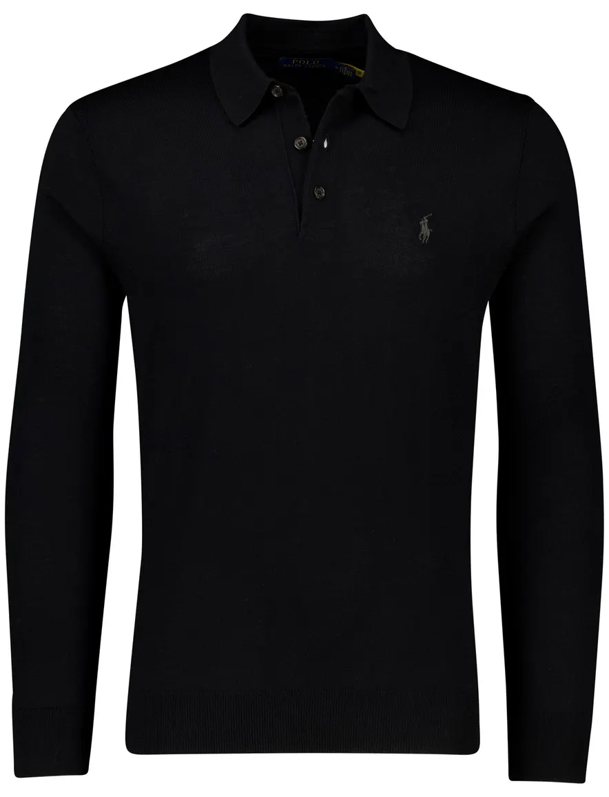 Polo Ralph Lauren trui Classic zwart 3 knoops wol