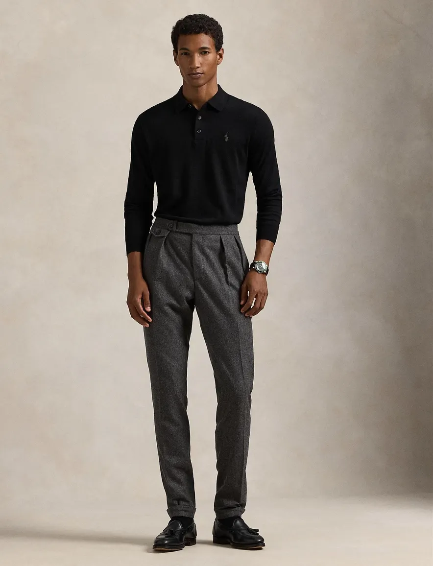 Polo Ralph Lauren trui Classic zwart 3 knoops wol