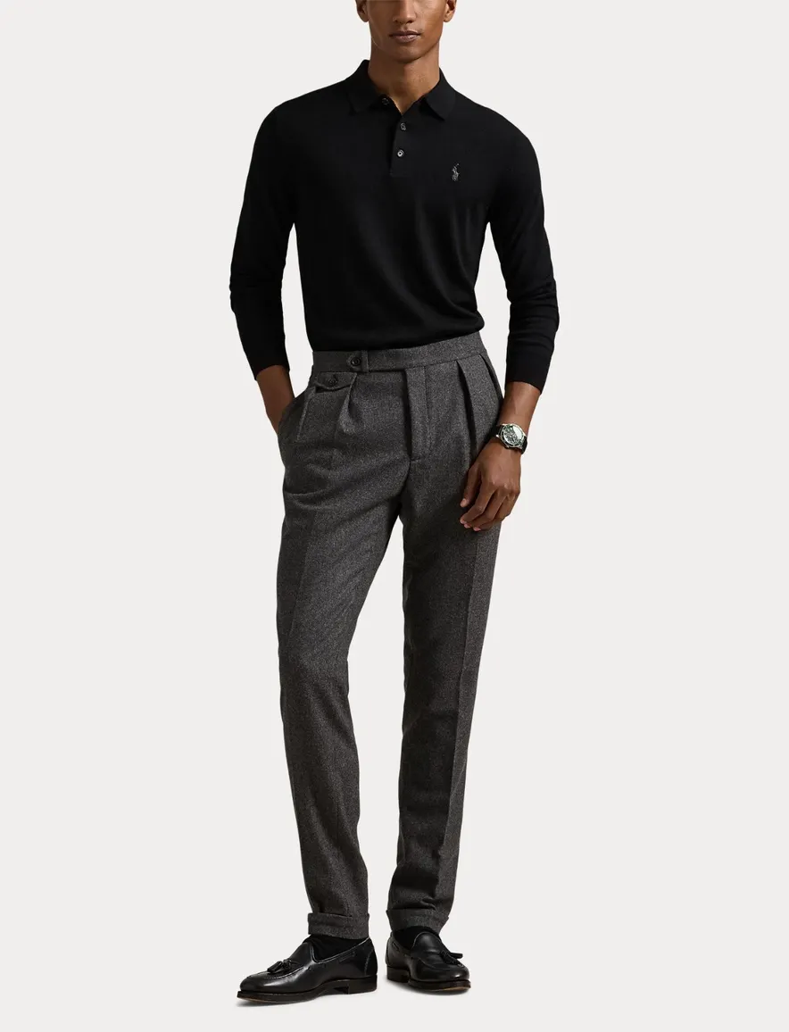 Polo Ralph Lauren trui Classic zwart 3 knoops wol