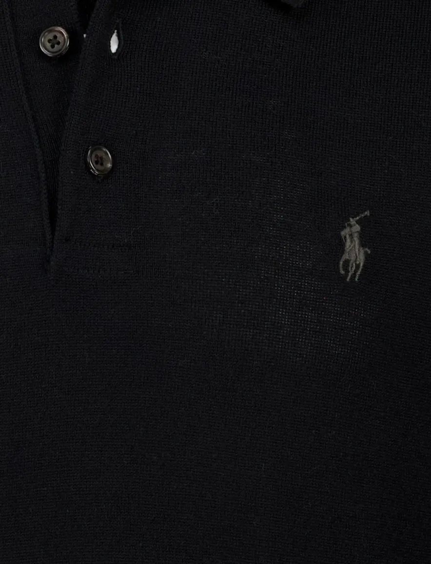 Polo Ralph Lauren trui Classic zwart 3 knoops wol