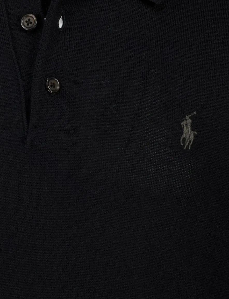 Polo Ralph Lauren trui Classic zwart 3 knoops wol