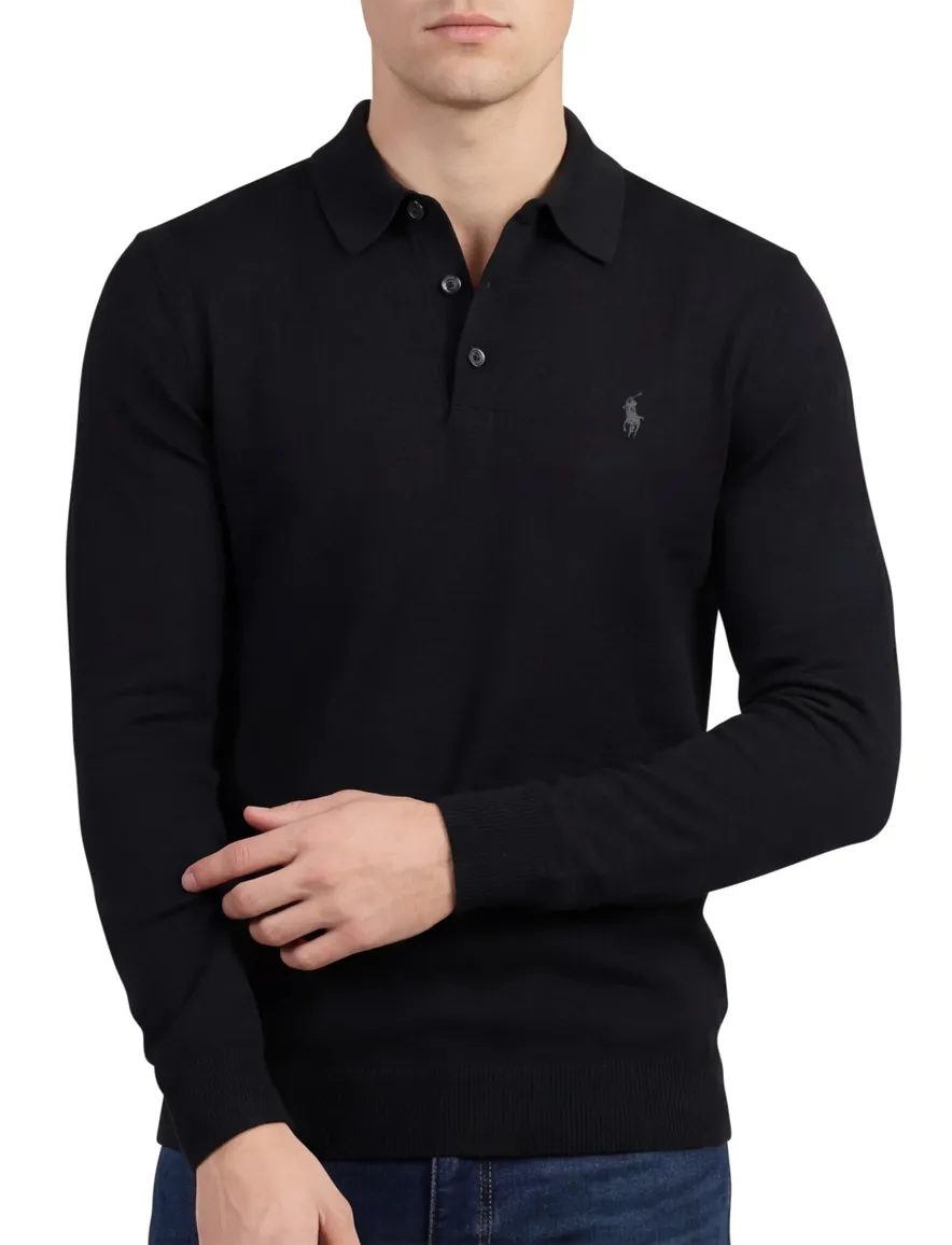 Polo Ralph Lauren trui Classic zwart 3 knoops