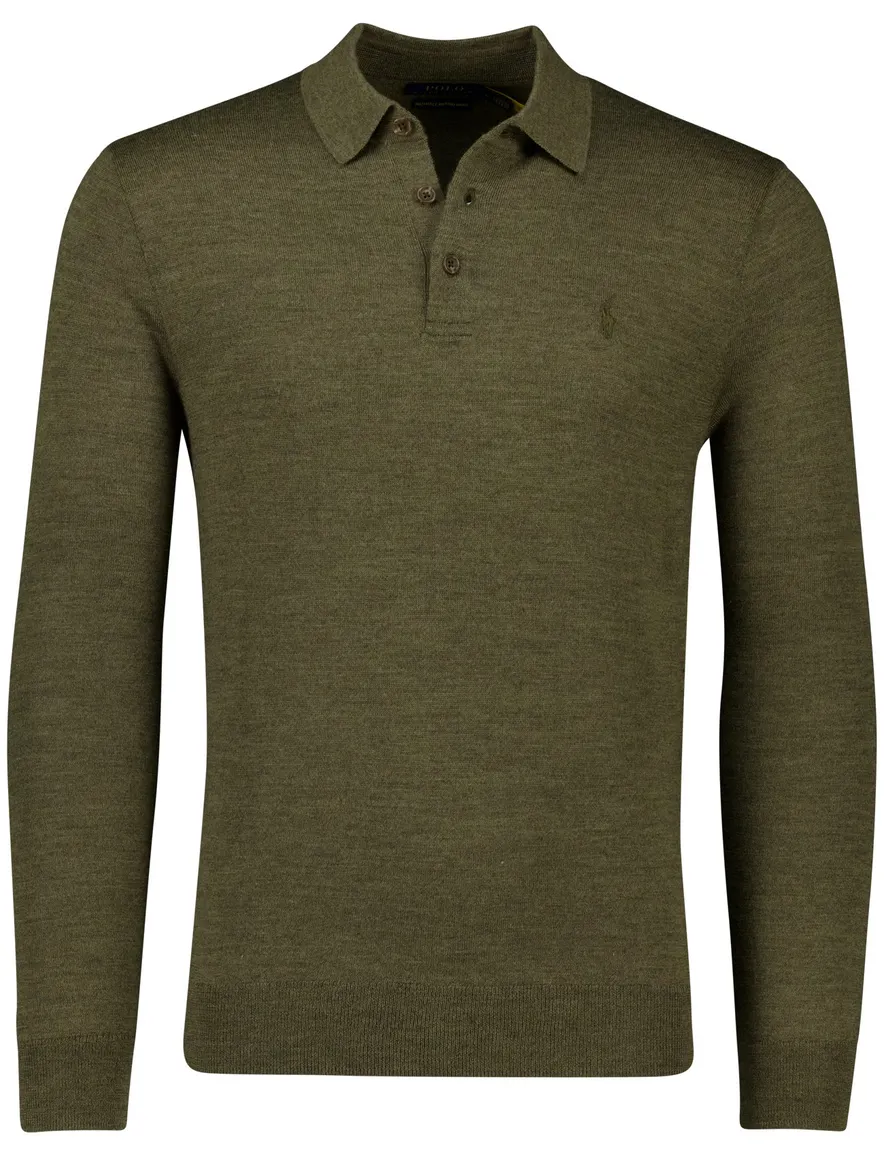 Polo Ralph Lauren polo lange mouw groen merinowol