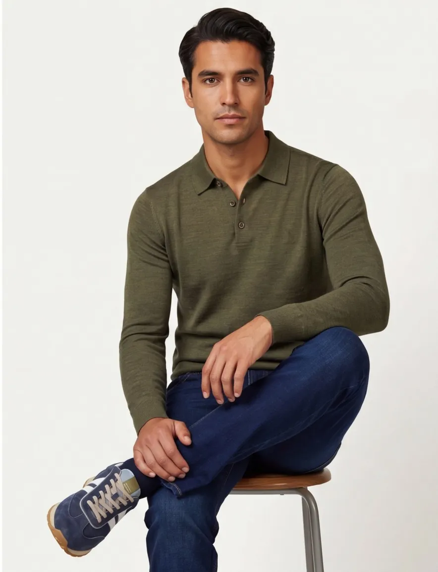polo lange mouw groen Polo Ralph Lauren