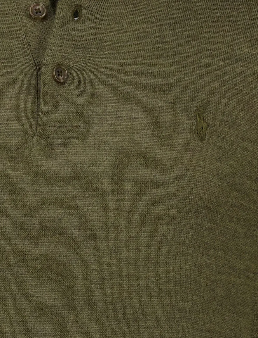 Polo Ralph Lauren polo lange mouw groen merinowol