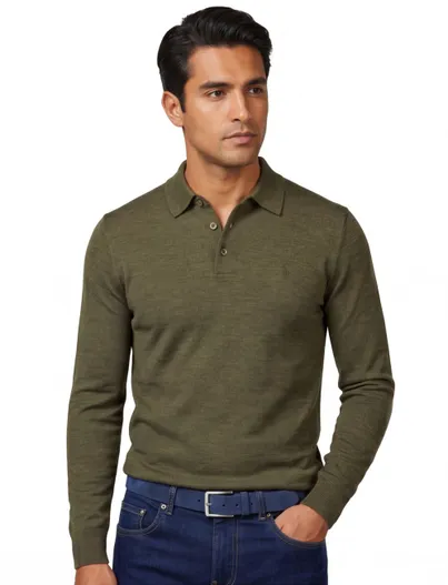 Polo Ralph Lauren Polo Ralph Lauren polo lange mouw groen merinowol
