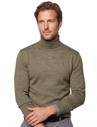 Polo Ralph Lauren Polo Ralph Lauren trui groen gemeleerd met boord