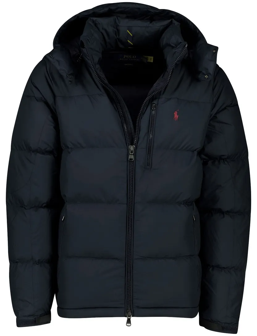 winterjas Polo Ralph Lauren donkerblauw met capuchon