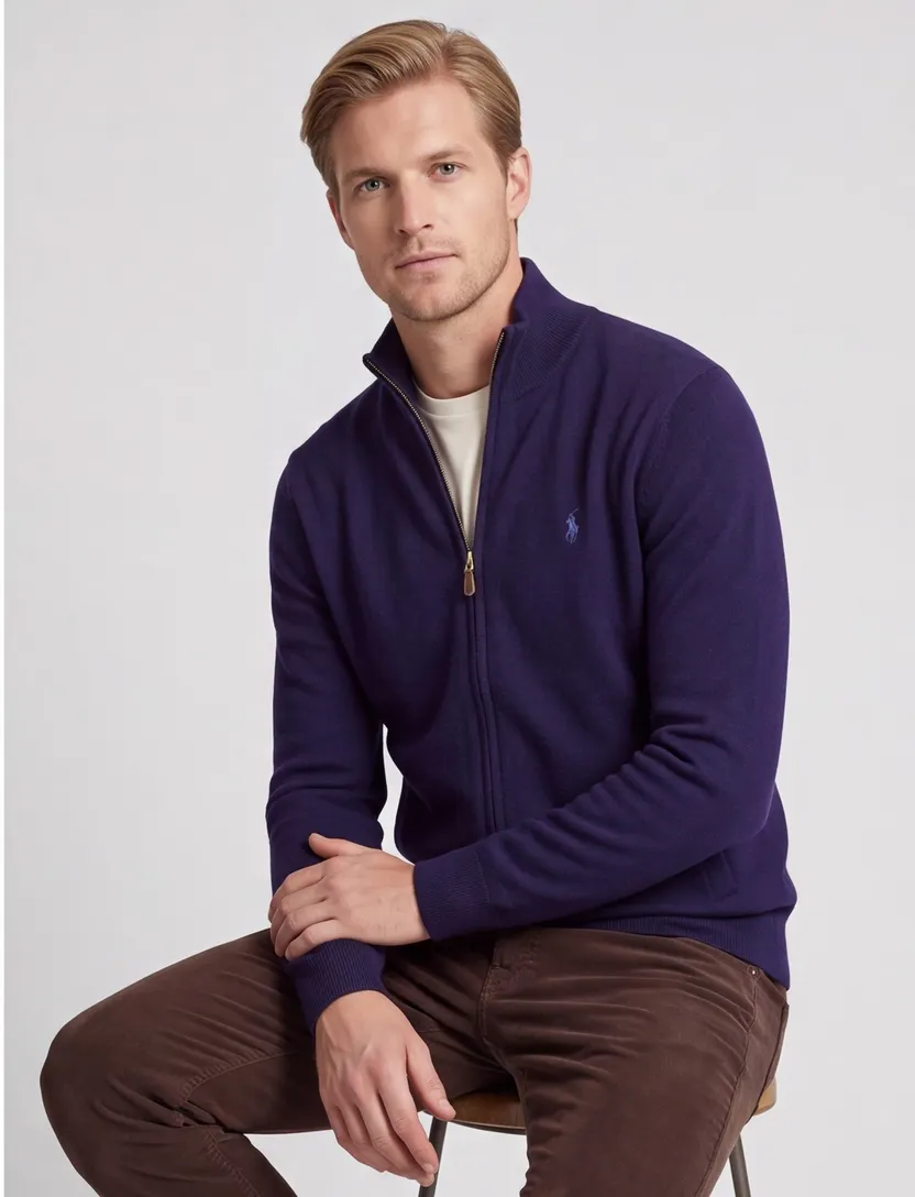 vest Polo Ralph Lauren donkerblauw lamswol