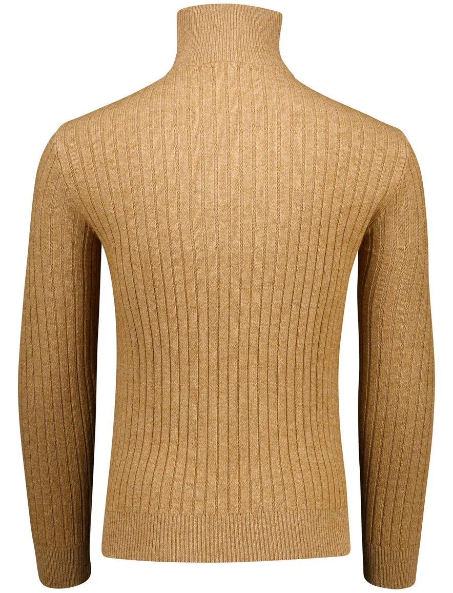 Polo Ralph Lauren half zip trui camel effen