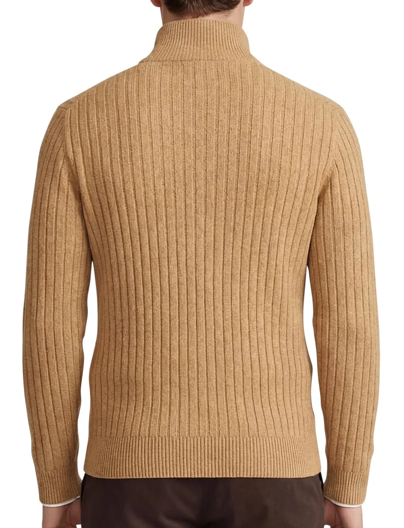 Polo Ralph Lauren half zip trui camel wol