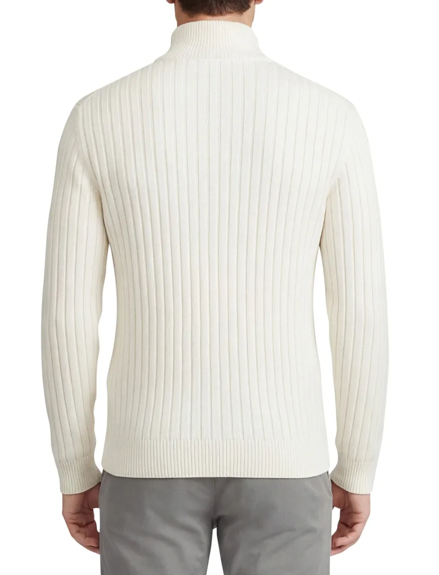 Polo Ralph Lauren half zip trui ecru effen