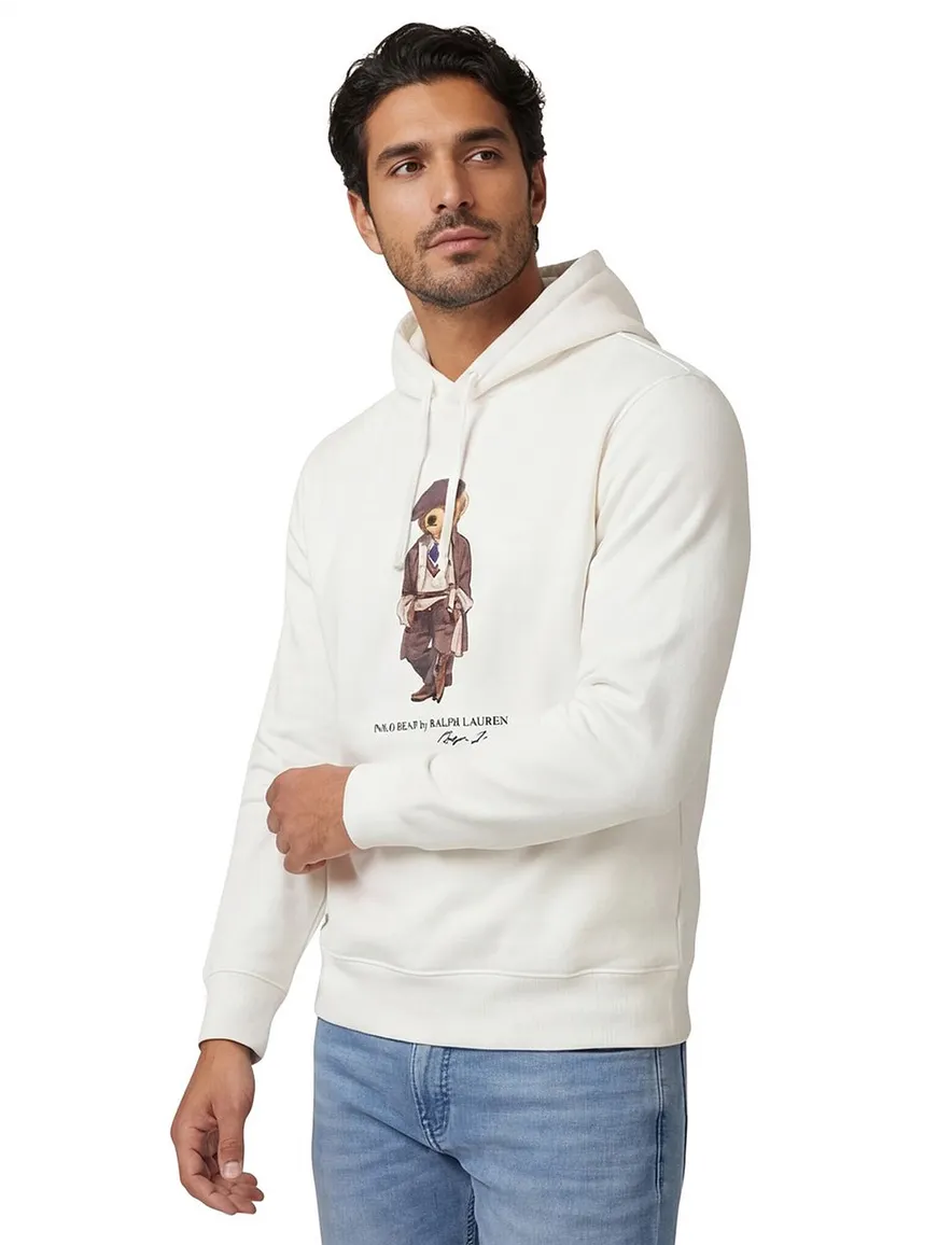 katoenen Polo Ralph Lauren hoodie wit bear print