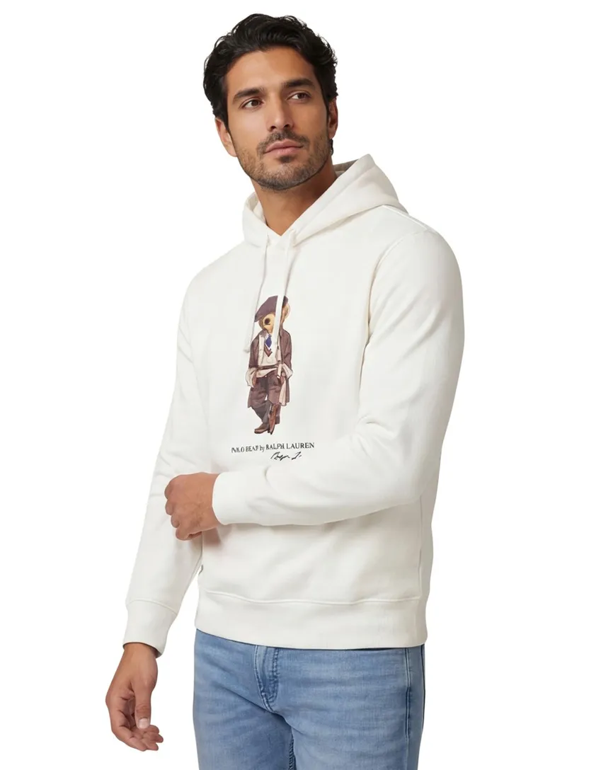 katoenen Polo Ralph Lauren hoodie wit beer met capuchon