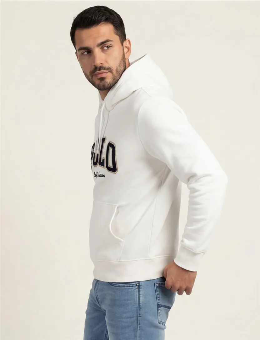 Polo Ralph Lauren hoodie wit met opdruk wijde fit katoen