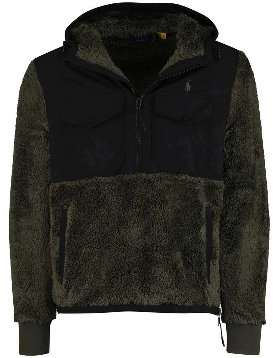 Polo Ralph Lauren Trui Half zip groen teddy polyester