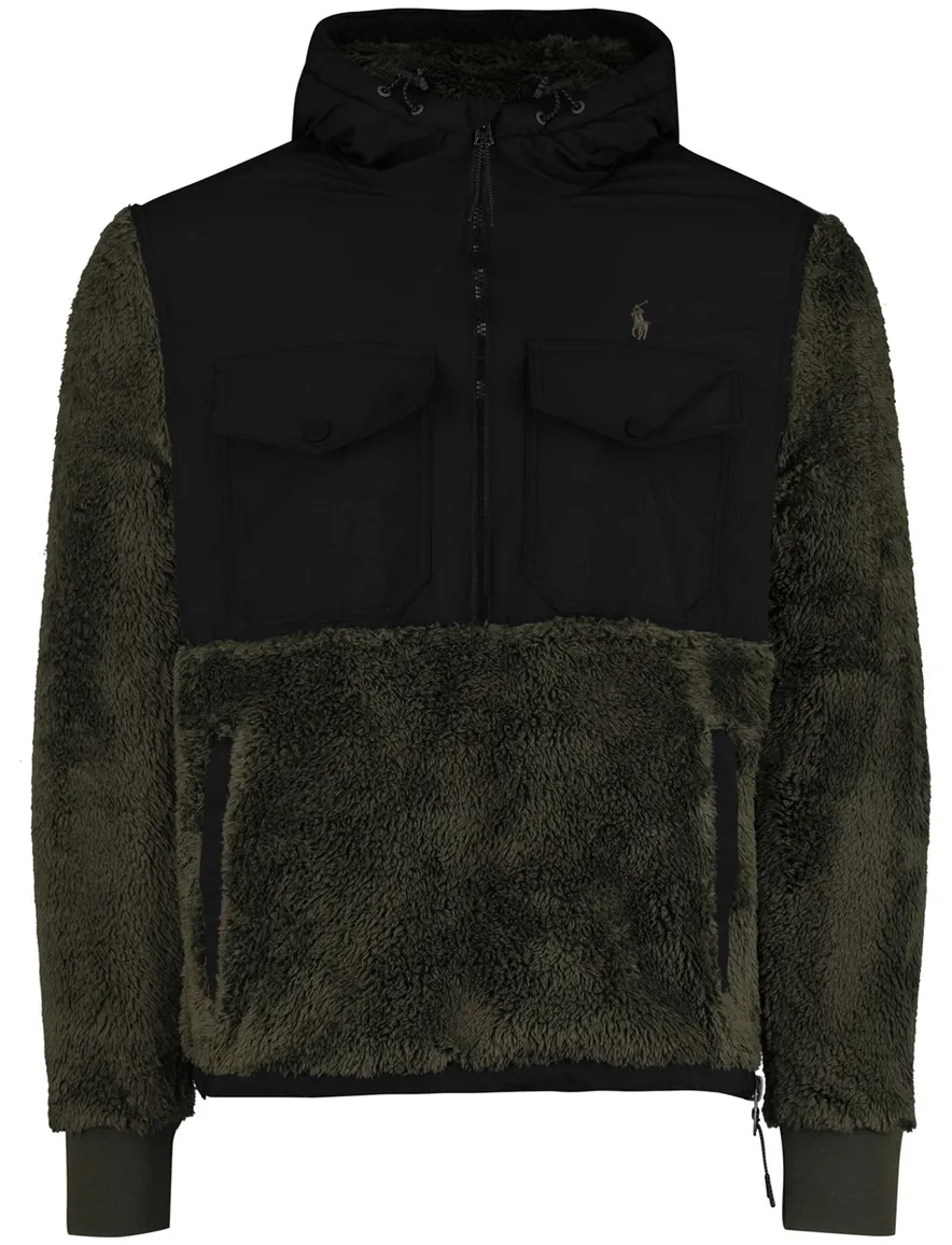 Polo Ralph Lauren Trui Half zip groen teddy
