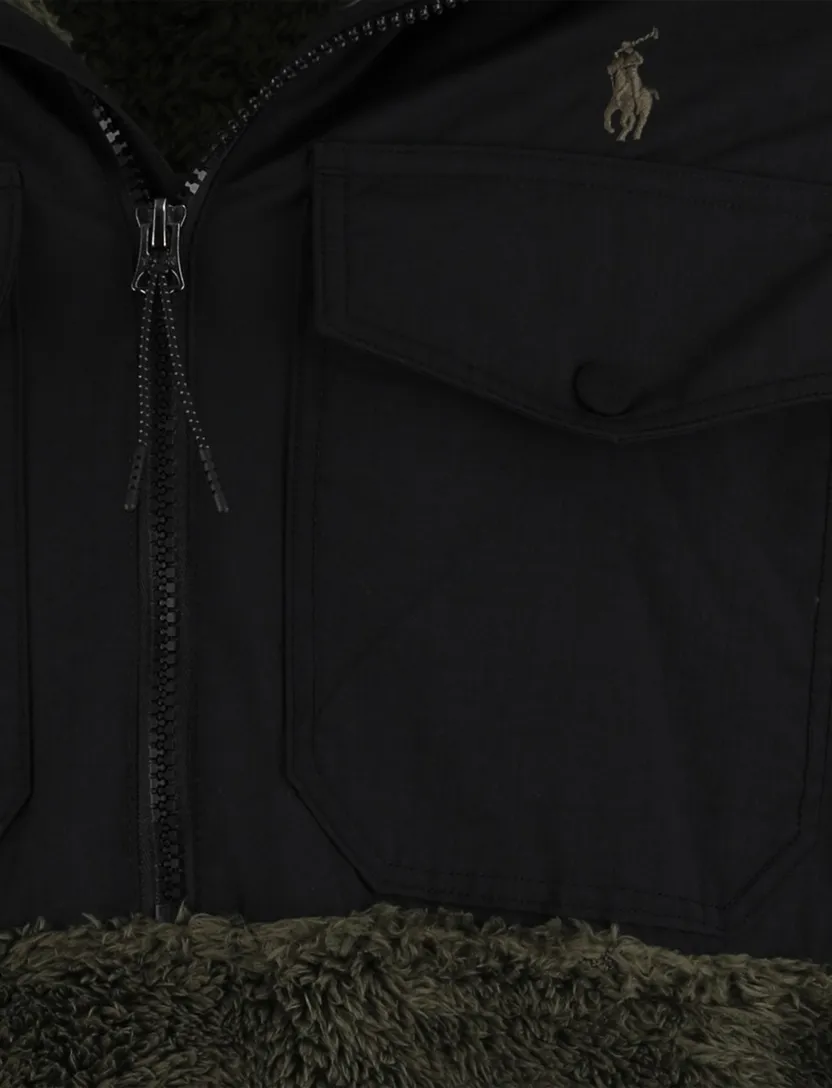 Polo Ralph Lauren Trui Half zip groen teddy dubbele borstzak