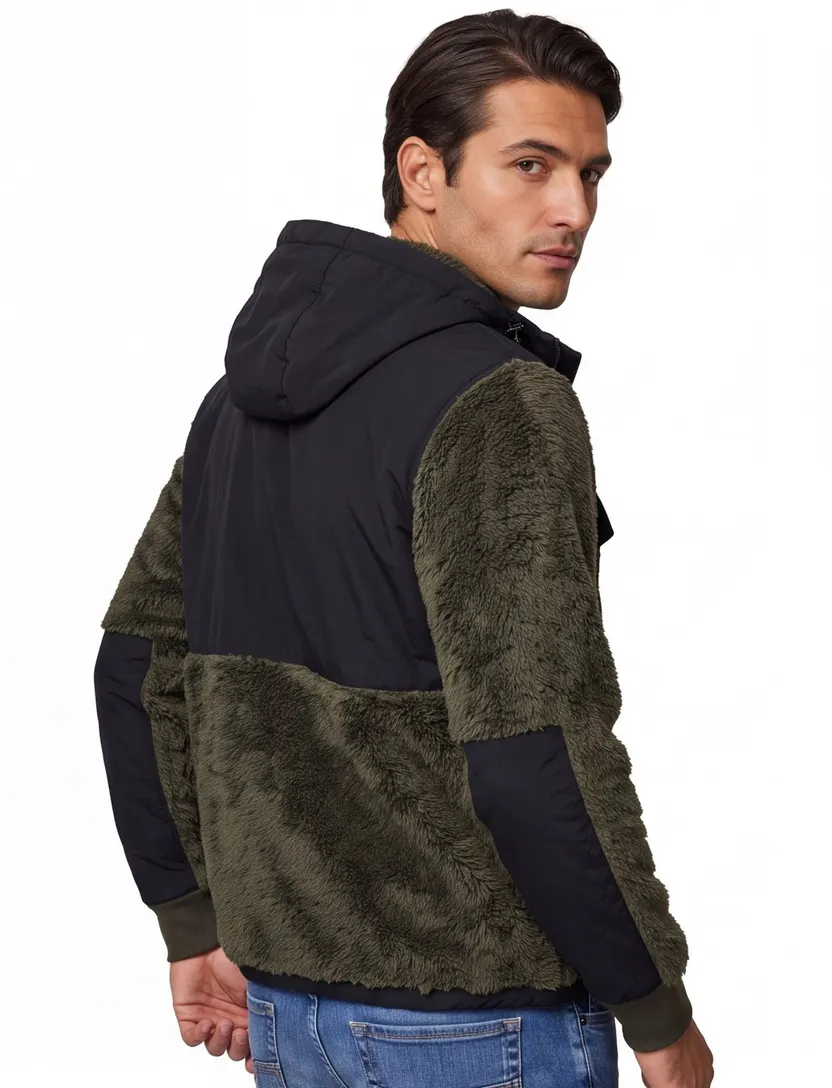 Polo Ralph Lauren Trui Half zip groen teddy dubbele borstzak
