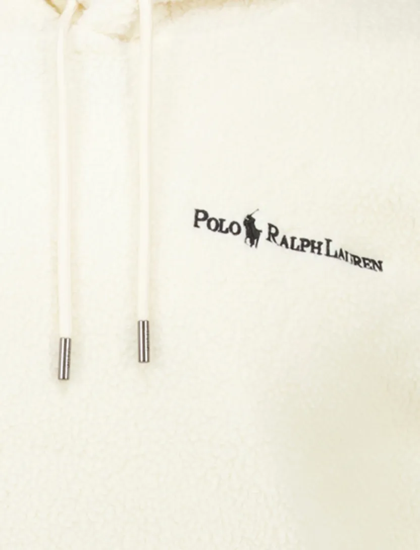 Polo Ralph Lauren Trui Hoodie Creme fleece effen