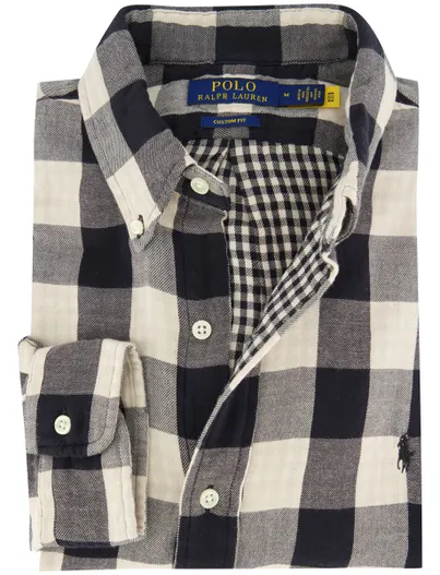 Polo Ralph Lauren Overhemd Polo Ralph Lauren ecru zwart geruit katoen