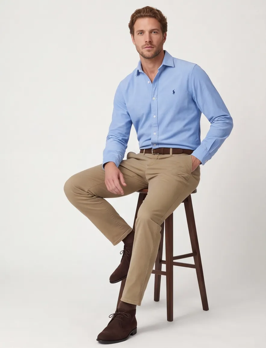 Polo Ralph Lauren overhemd ml 5 lichtblauw