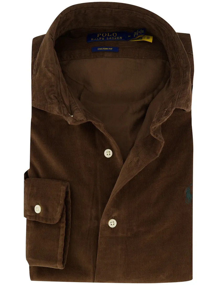 Polo Ralph Lauren chocolade bruin corduroy semi-wide collar