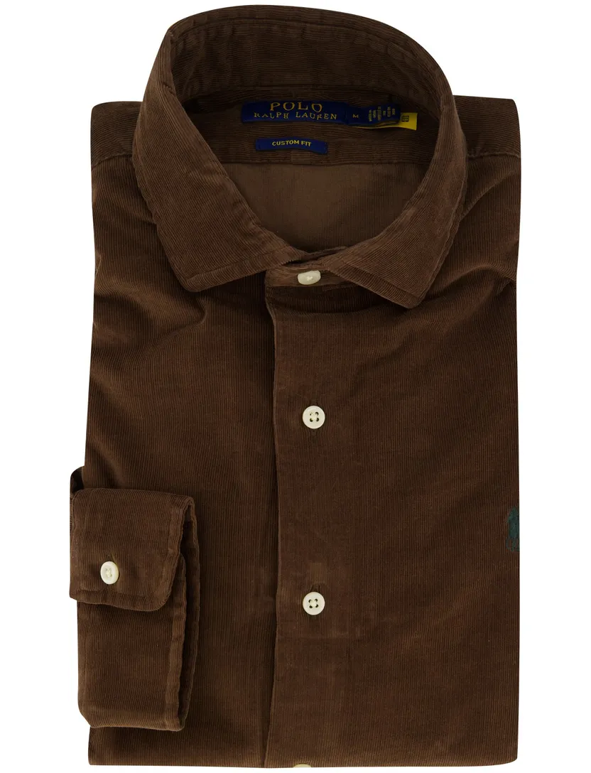 Polo Ralph Lauren chocolade bruin corduroy semi-wide collar