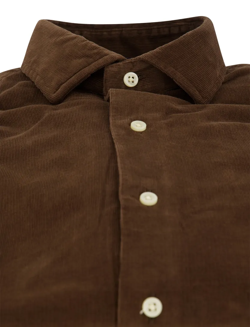 Polo Ralph Lauren chocolade bruin corduroy semi-wide collar