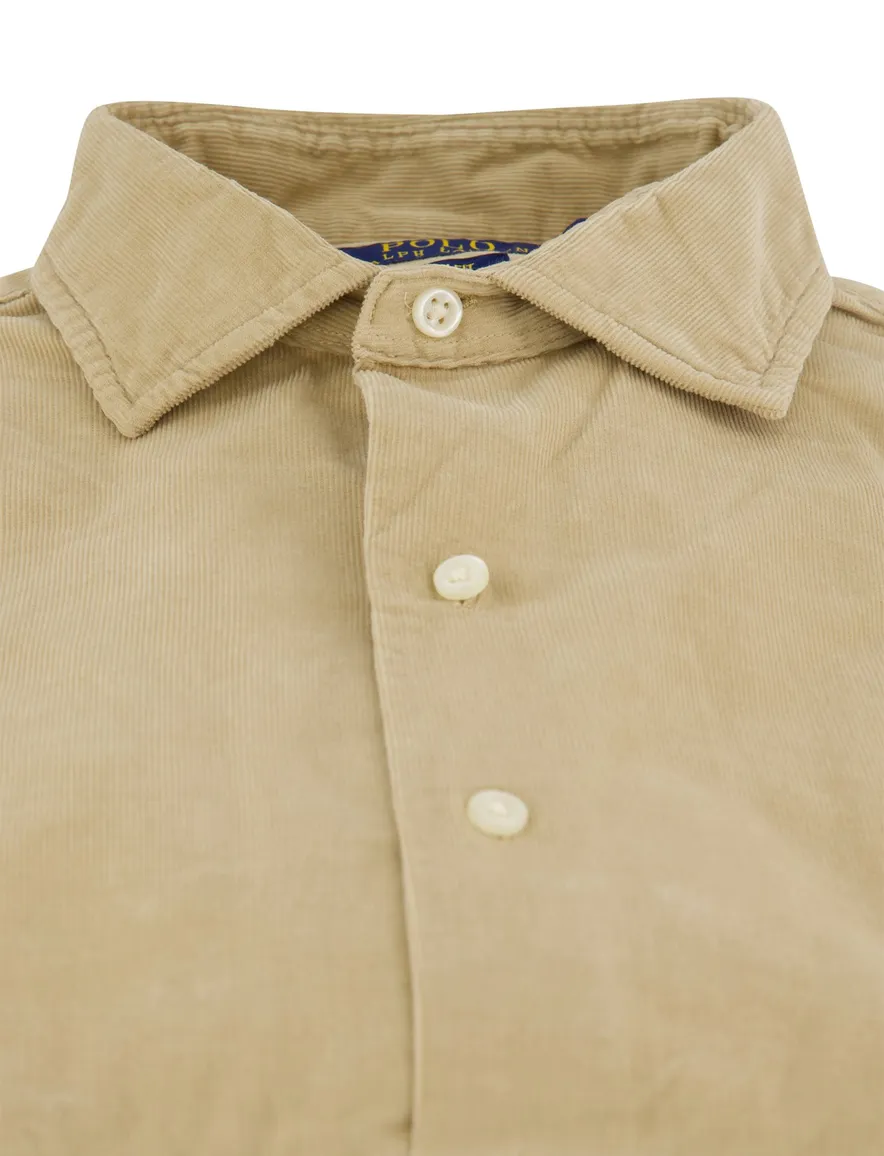 Polo Ralph Lauren overhemd corduroy beige lange mouw