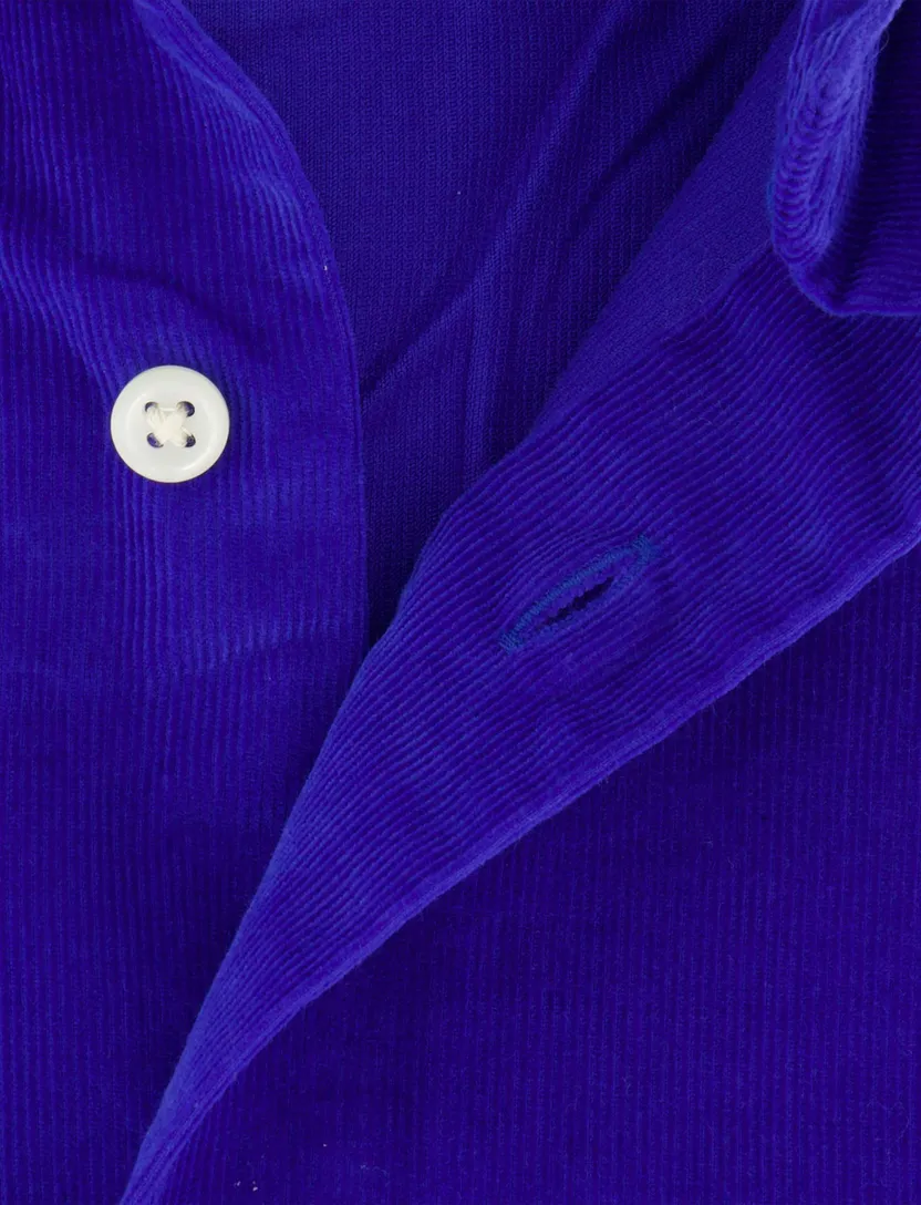 Overhemd Polo Ralph Lauren Custom Fit kobaltblauw corduroy casual
