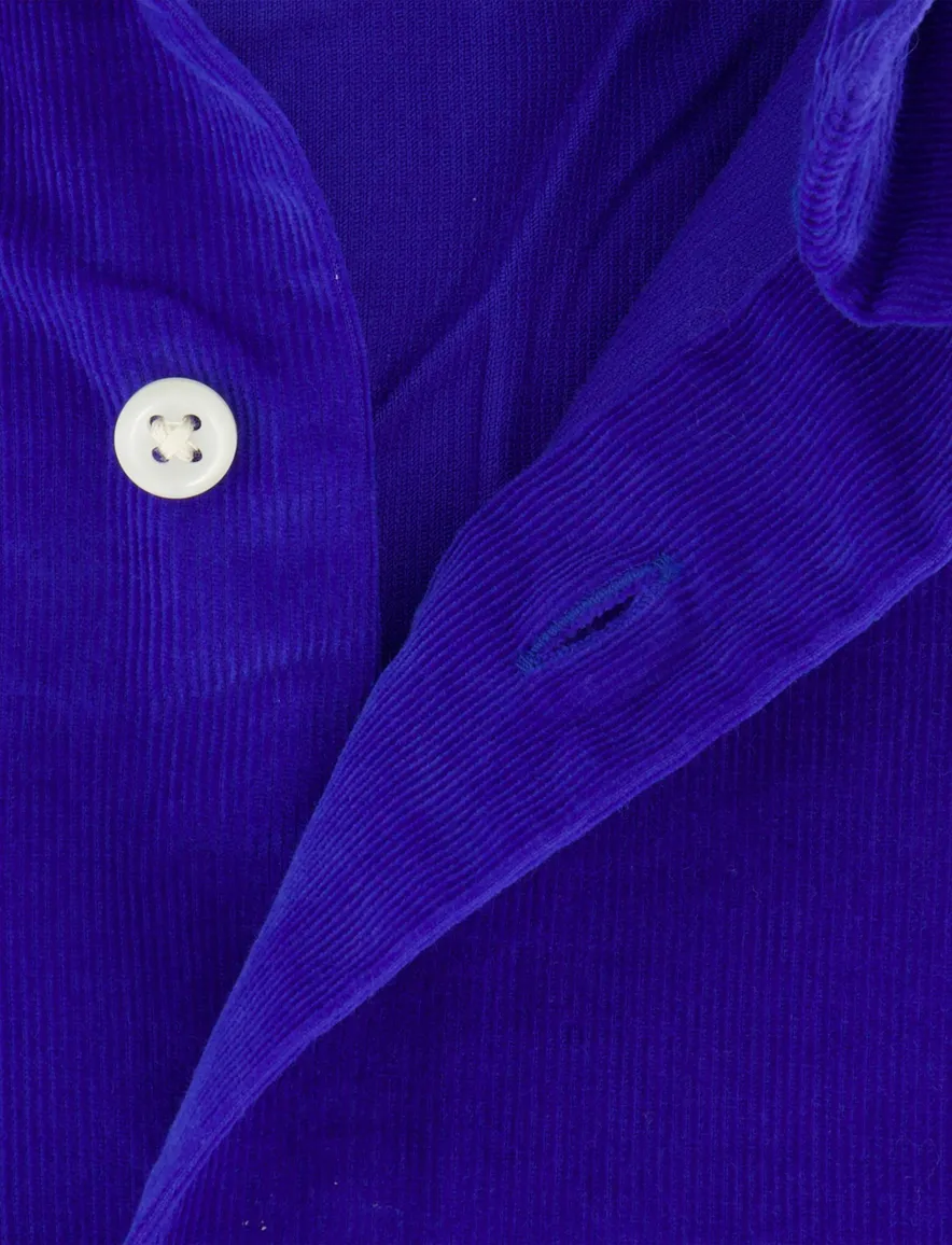 Polo Ralph Lauren Custom Fit overhemd casual kobaltblauw corduroy