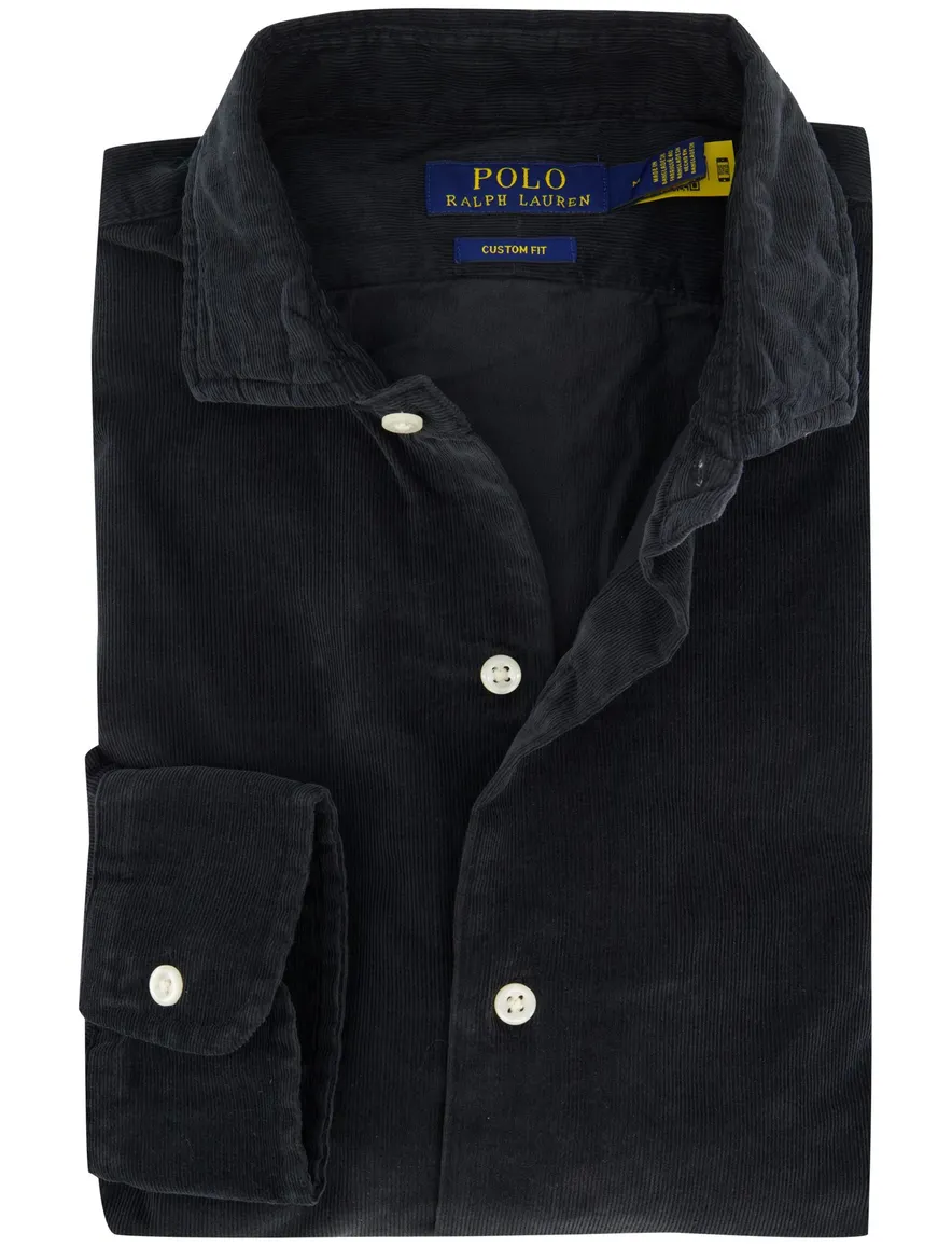 Polo Ralph Lauren overhemd corduroy zwart wide collar