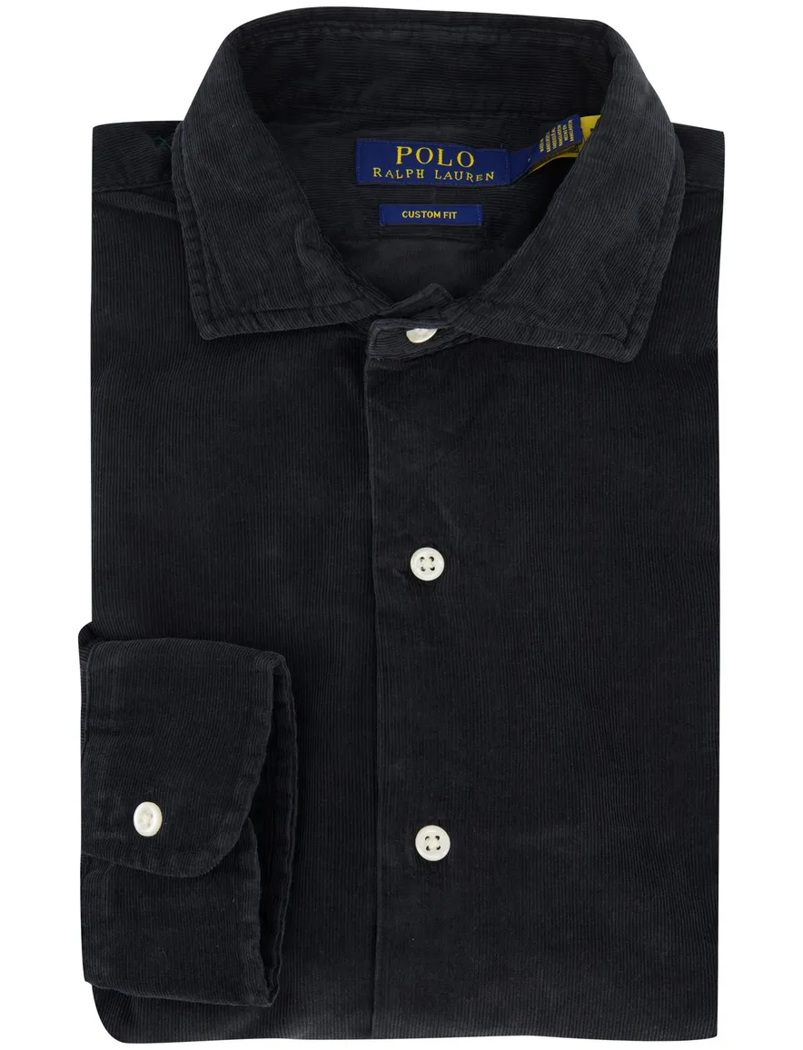 Polo Ralph Lauren overhemd corduroy zwart wide collar
