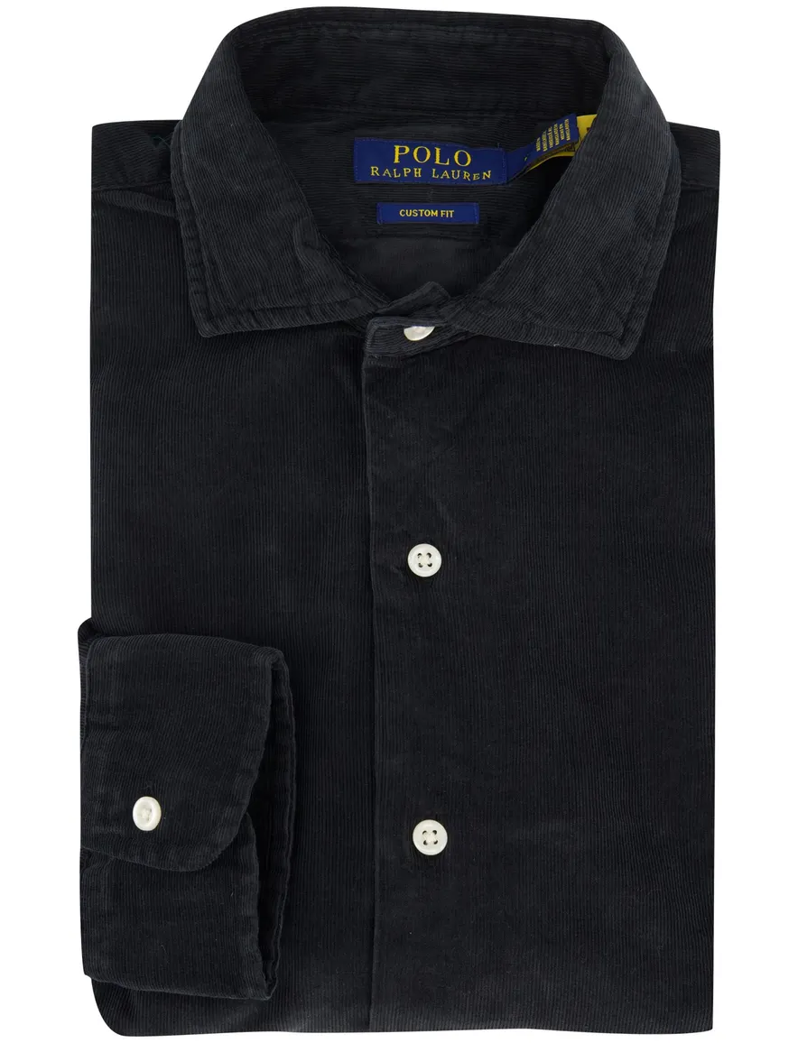 Polo Ralph Lauren overhemd corduroy zwart wide collar