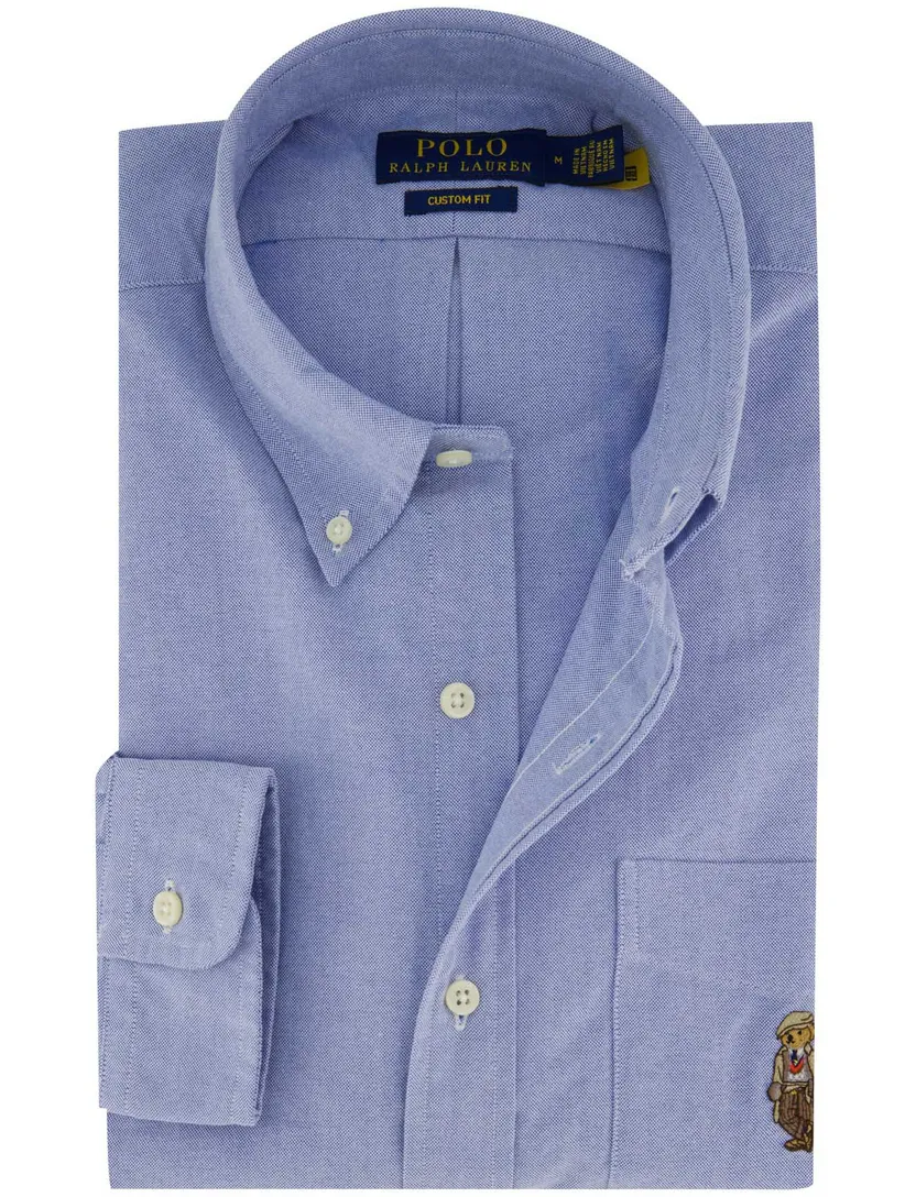 Polo Ralph Lauren Custom Fit casual overhemd blauw bear