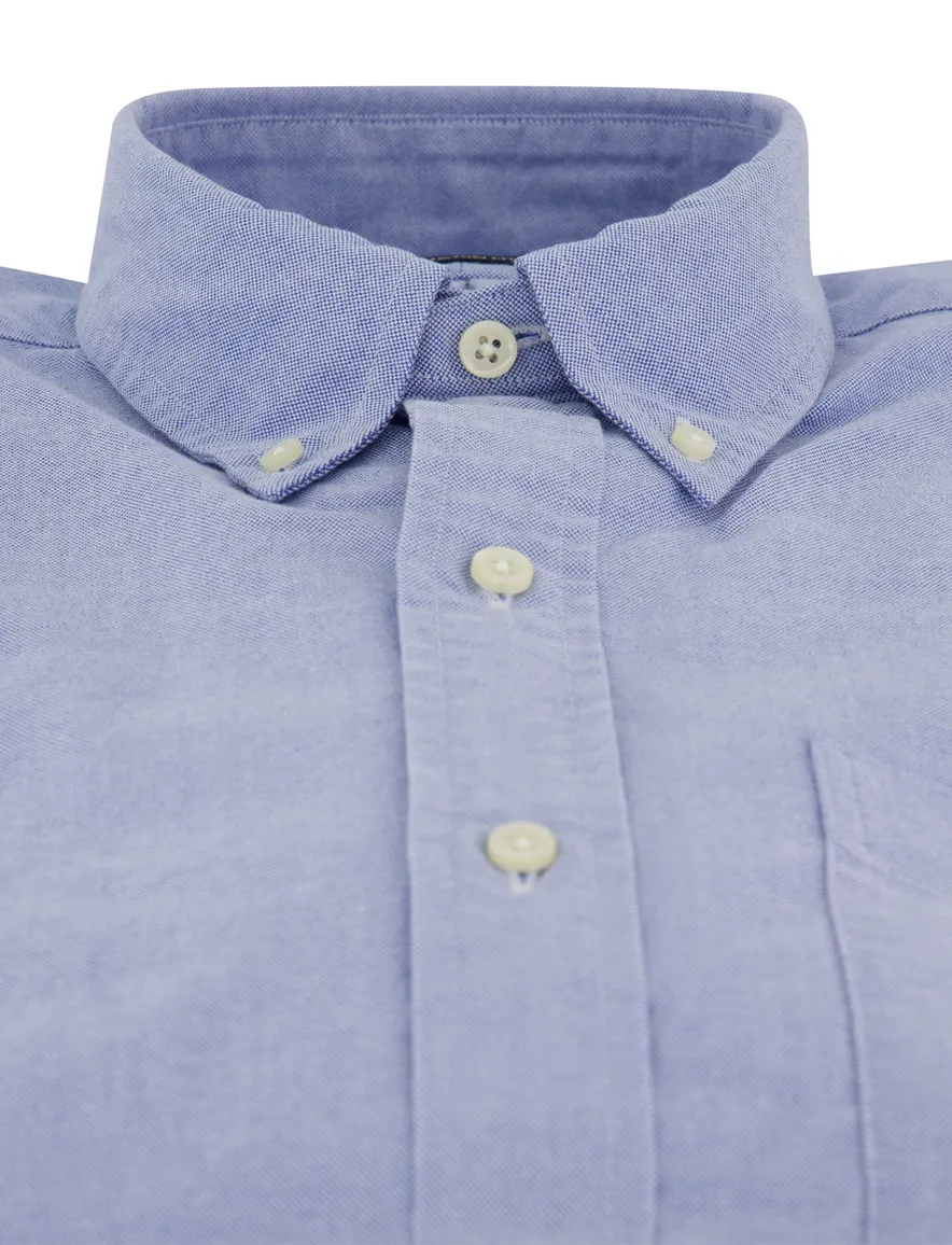 Polo Ralph Lauren Custom Fit bear overhemd blauw button down boord