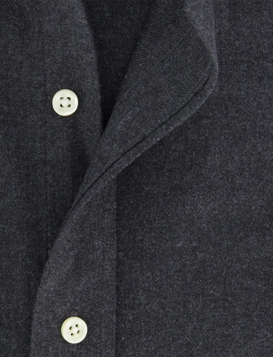 Polo Ralph Lauren overhemd ml 5 donkergrijs gemêleerd katoen