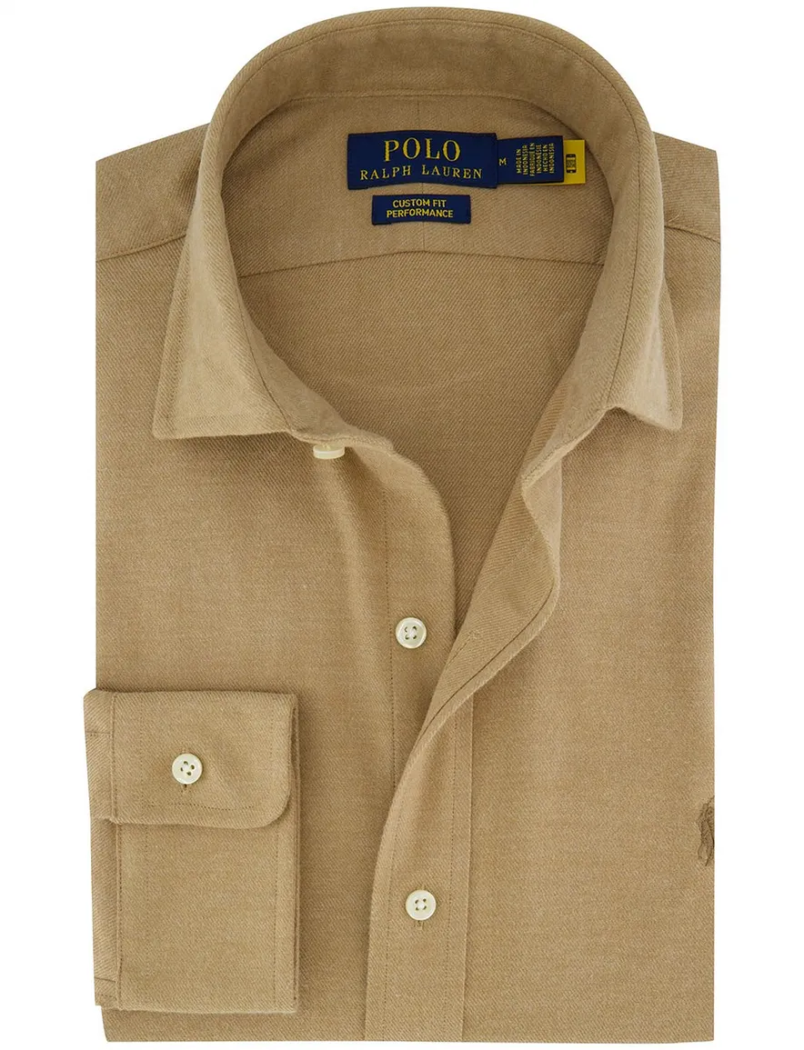 Polo Ralph Lauren overhemd bruin effen