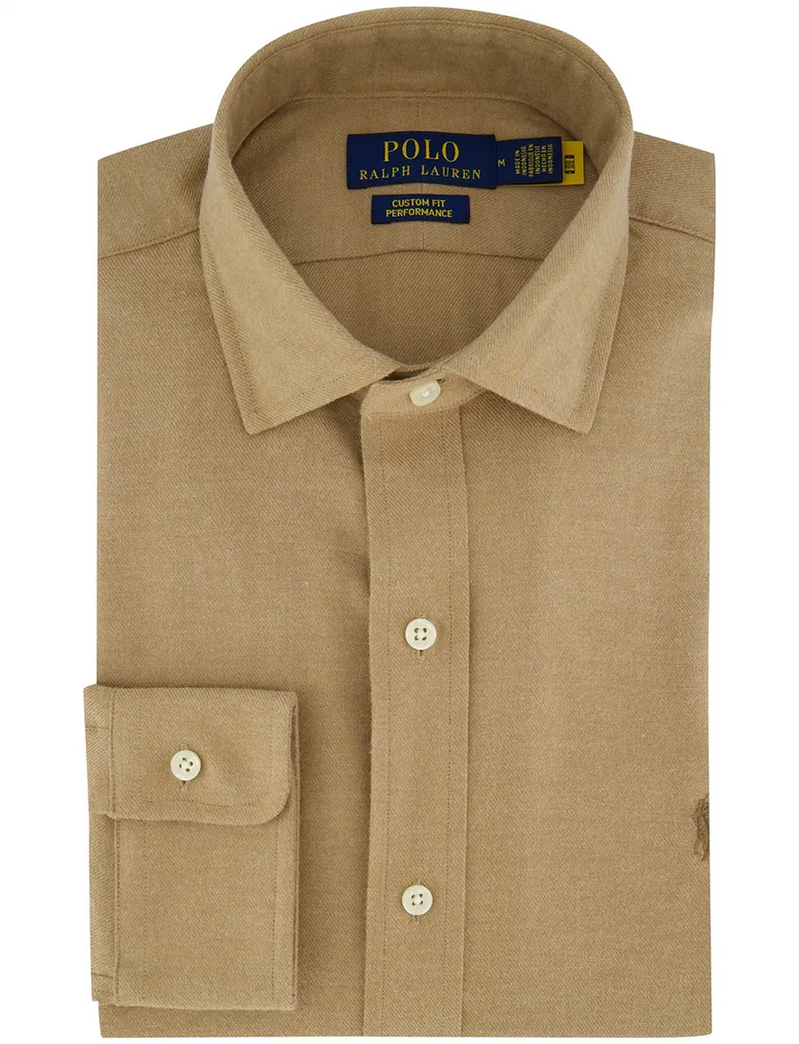 Polo Ralph Lauren overhemd bruin effen