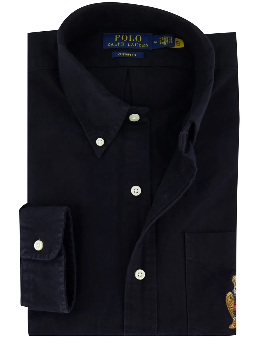 Polo Ralph Lauren custom fit overhemd bear zwart