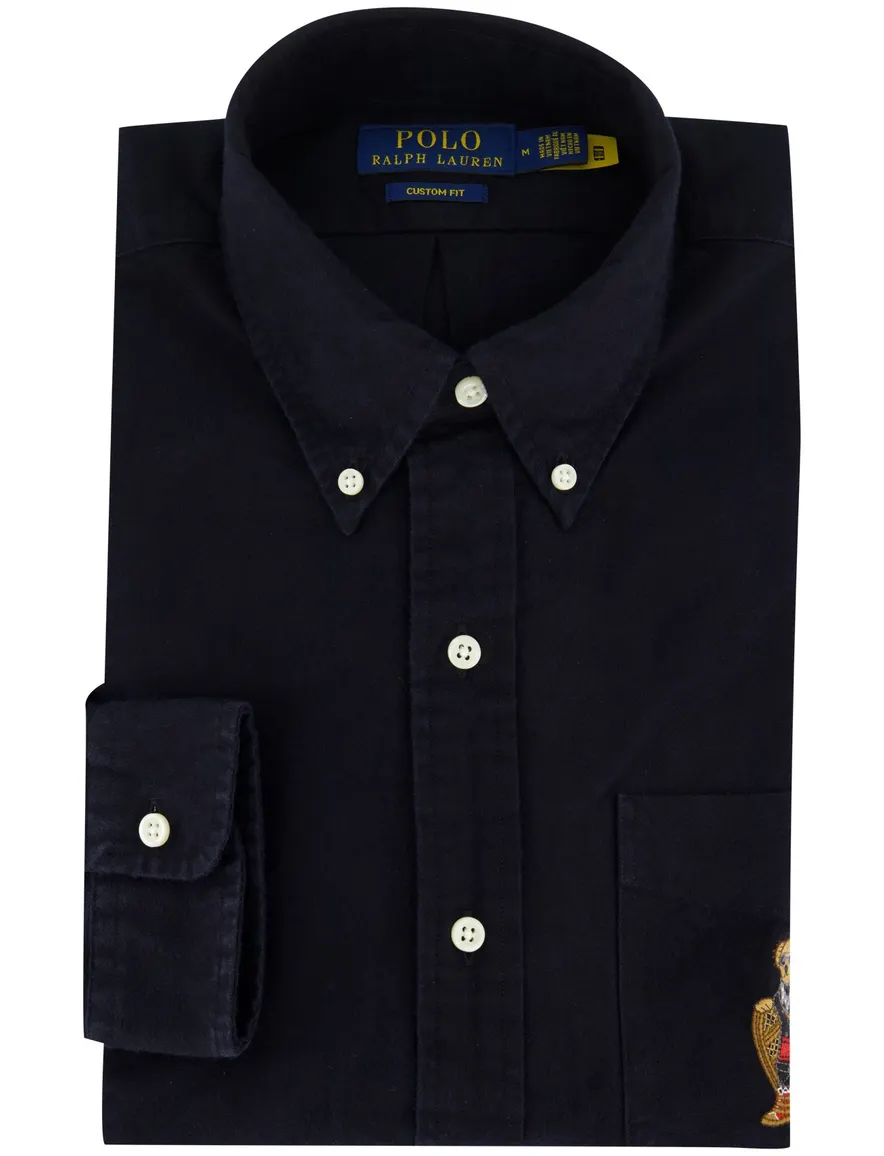 Polo Ralph Lauren custom fit overhemd bear zwart