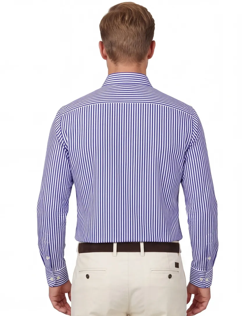 casual overhemd Polo Ralph Lauren Custom Fit blauw wit