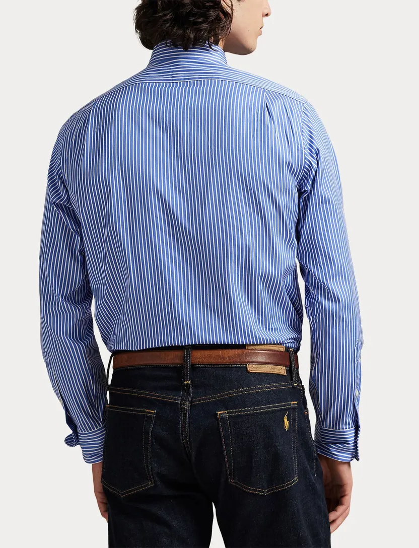 Polo Ralph Lauren overhemd wit blauw gestreept custom fit