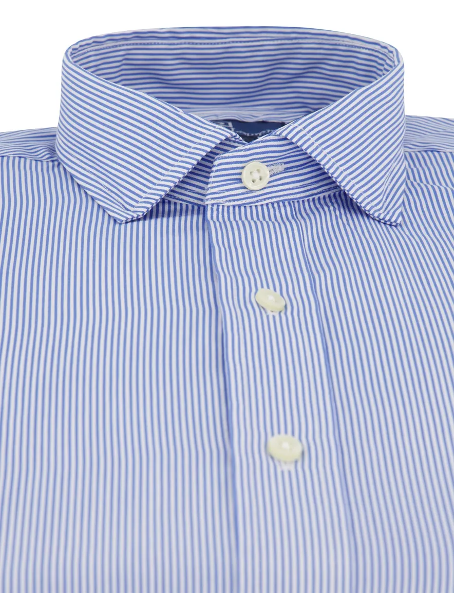 Polo Ralph Lauren overhemd blauw wit gestreept custom fit