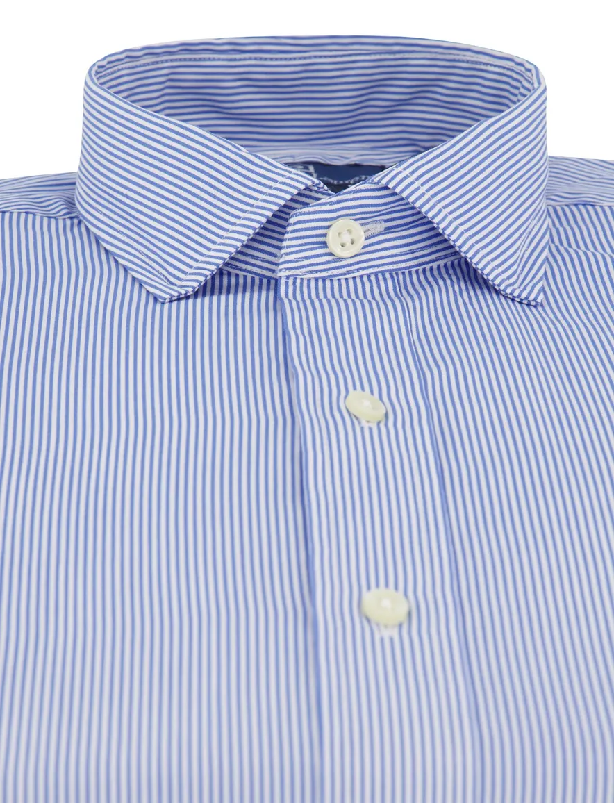 Polo Ralph Lauren overhemd blauw wit gestreept custom fit