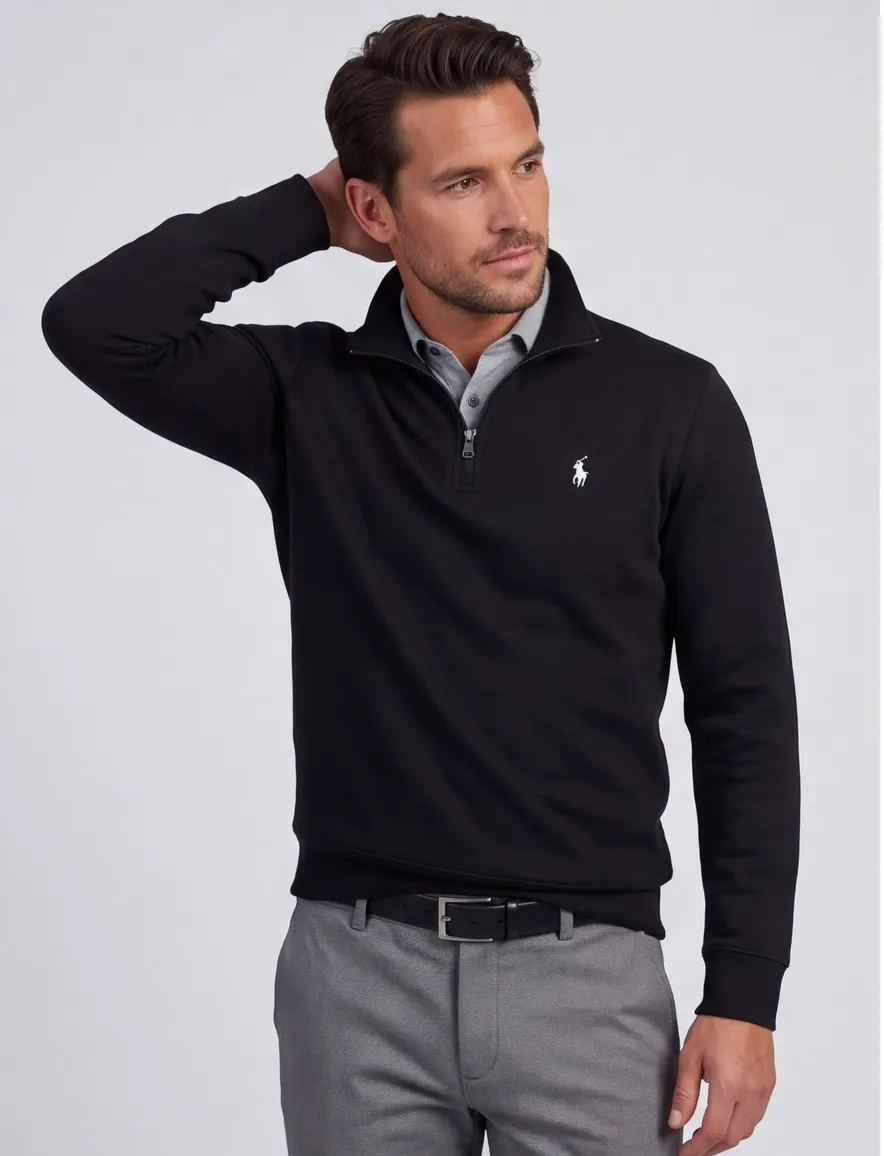 Polo Ralph Lauren Sweaters zwart half zip