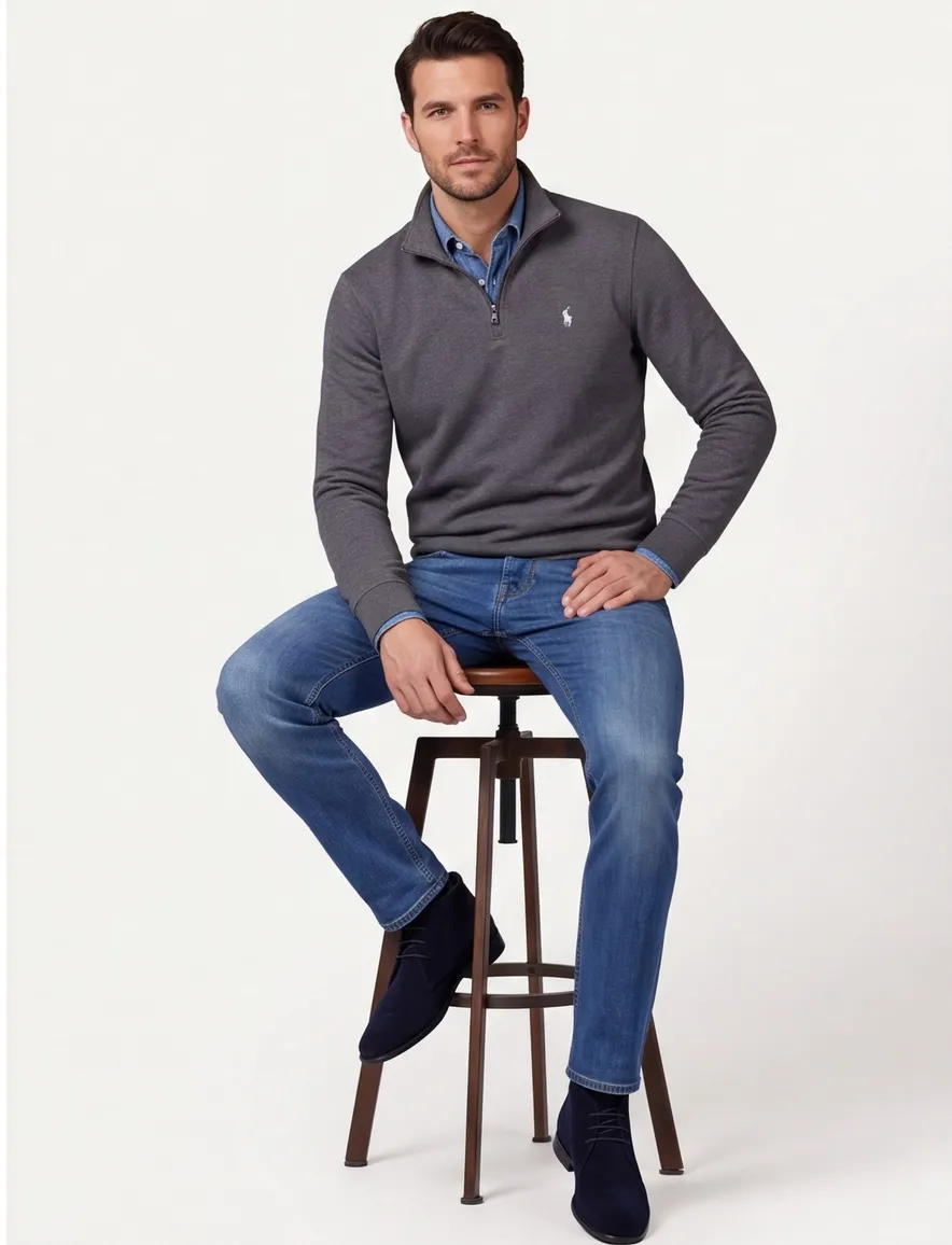 Polo Ralph Lauren Sweaters grijs gemeleerd