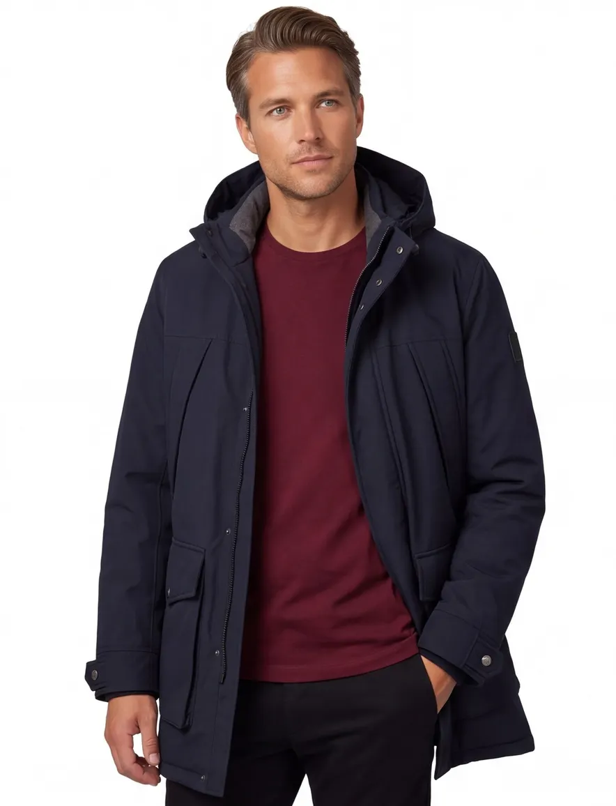 Ralph Lauren winterjas effen donkerblauw normale fit