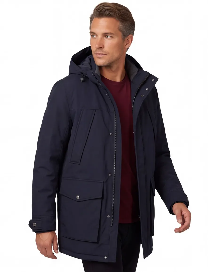 Ralph Lauren winterjas effen donkerblauw normale fit